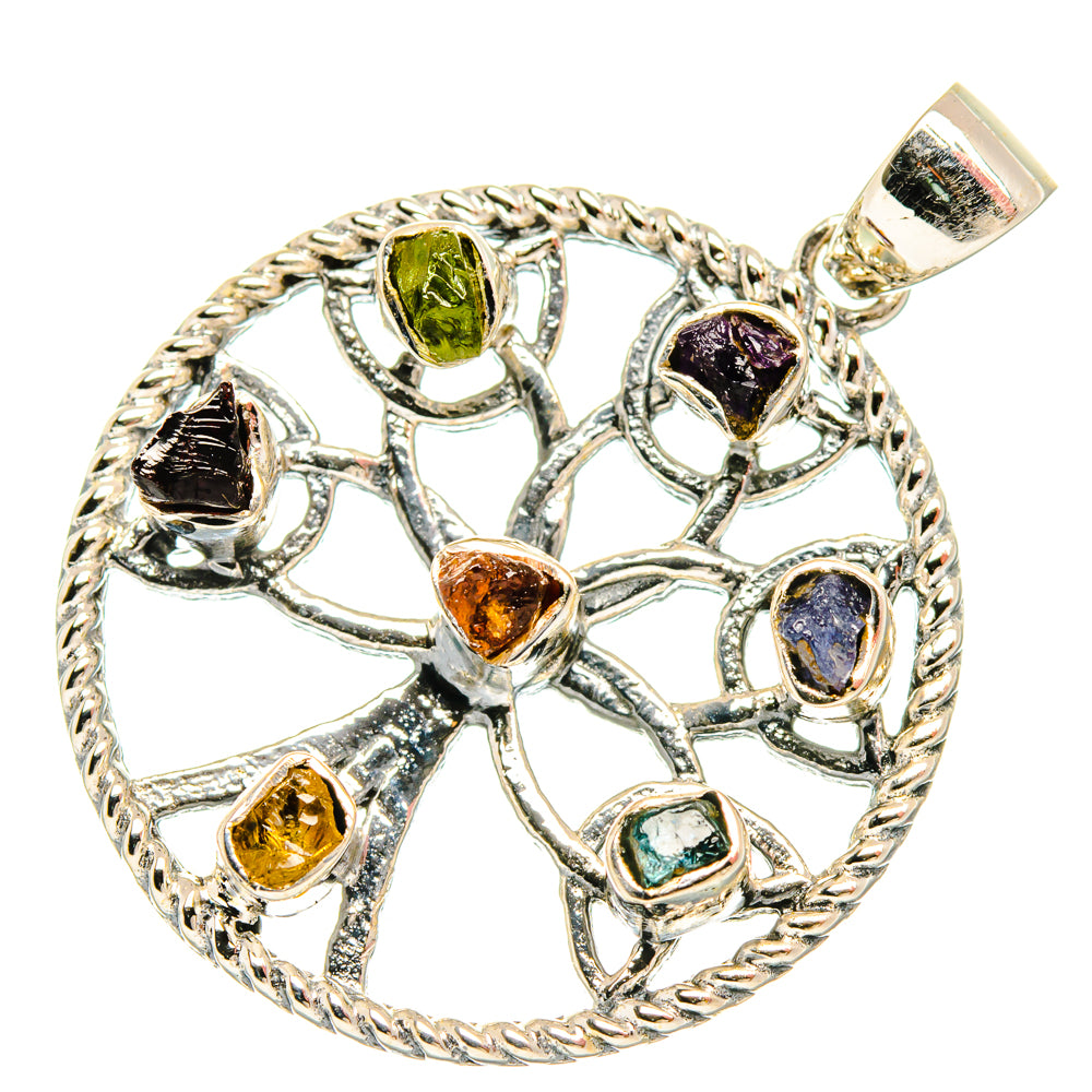 Multi-Stone Chakra Tree Of Life Pendants handcrafted by Ana Silver Co - PD27833 - Photo 2