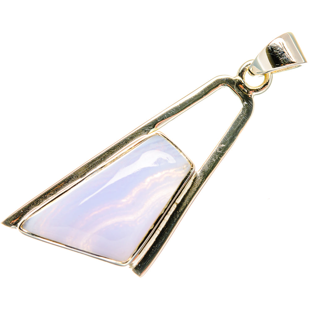 Blue Lace Agate Pendants handcrafted by Ana Silver Co - PD27983 - Photo 2