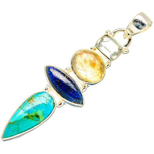 Chrysocolla Pendants handcrafted by Ana Silver Co - PD28074 - Photo 2