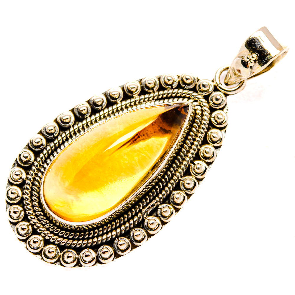 Citrine Sugarloaf Pendants handcrafted by Ana Silver Co - PD28155 - Photo 2