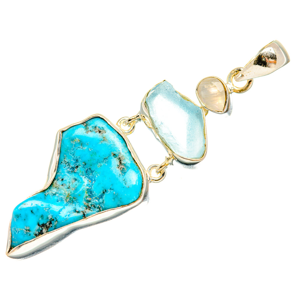 Tibetan Turquoise Pendants handcrafted by Ana Silver Co - PD28336 - Photo 2