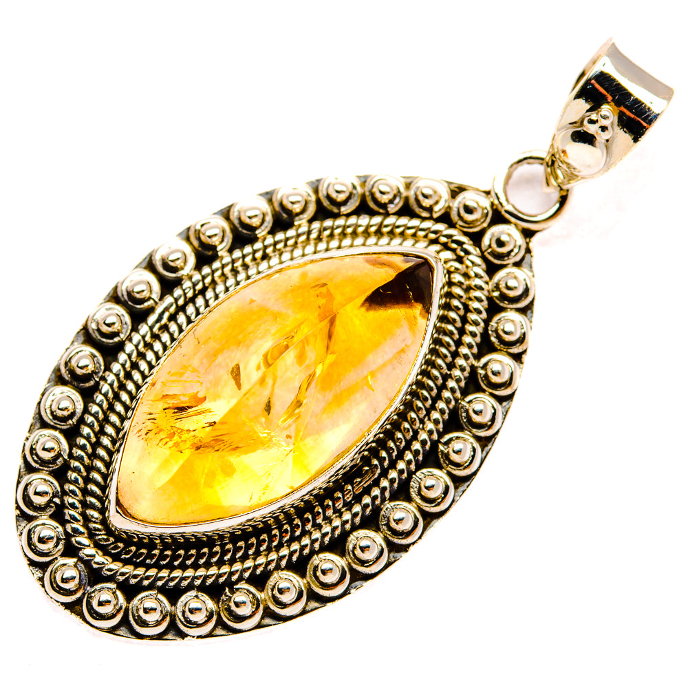Citrine Sugarloaf Pendants handcrafted by Ana Silver Co - PD28391 - Photo 2