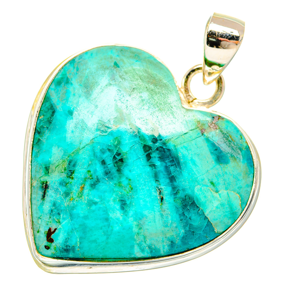 Peruvian Chrysocolla Pendants handcrafted by Ana Silver Co - PD28608 - Photo 2