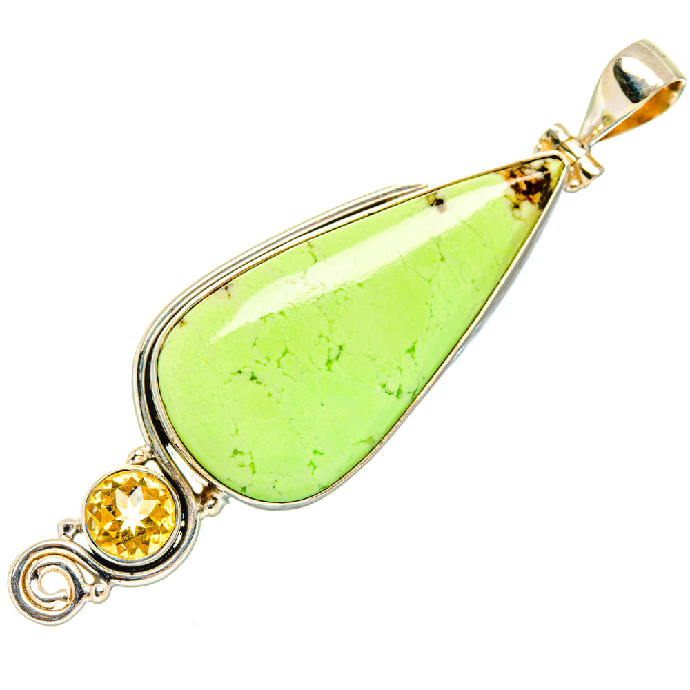 Lemon Chrysoprase Pendants handcrafted by Ana Silver Co - PD28657 - Photo 2