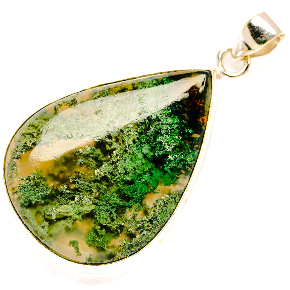 Green Moss Agate Pendants handcrafted by Ana Silver Co - PD28677 - Photo 2
