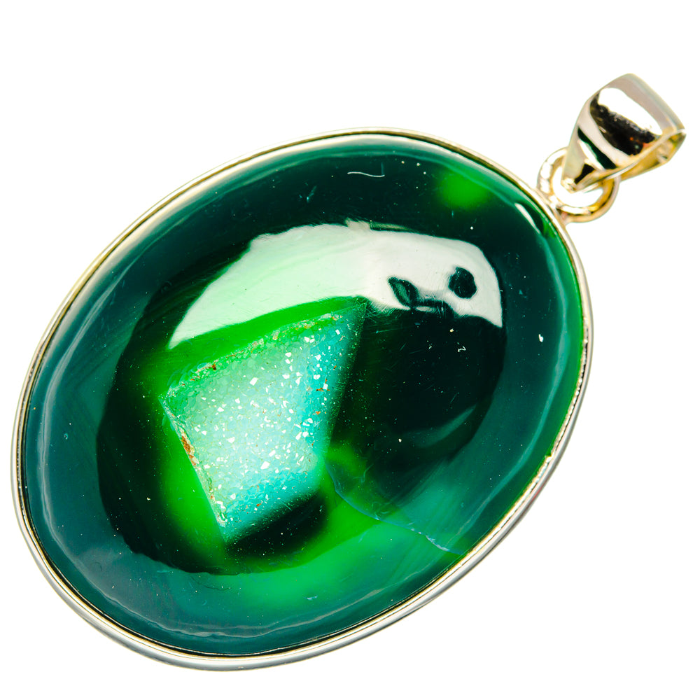 Green Geode Druzy Pendants handcrafted by Ana Silver Co - PD28712 - Photo 2