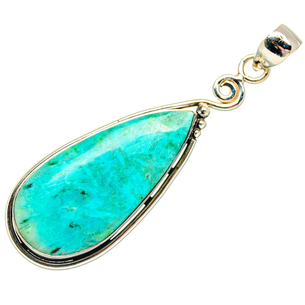Peruvian Chrysocolla Pendants handcrafted by Ana Silver Co - PD28745 - Photo 2