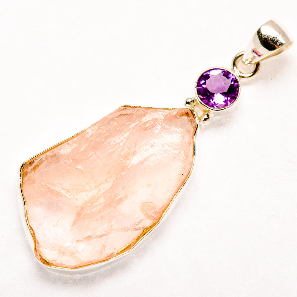 Rose Quartz Pendants handcrafted by Ana Silver Co - PD28780 - Photo 2