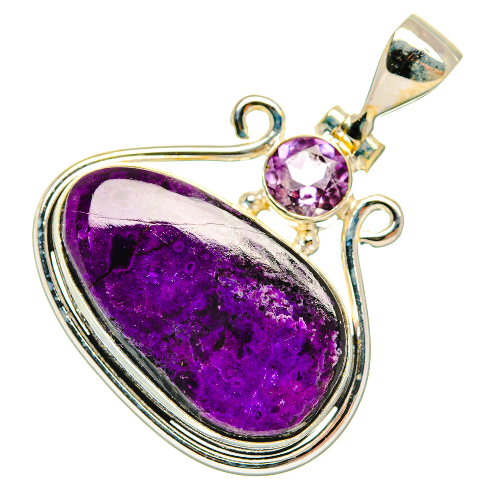 Purple Agate, Amethyst Pendants handcrafted by Ana Silver Co - PD29077 - Photo 2