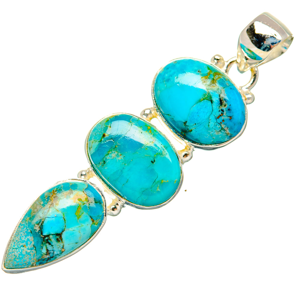 Peruvian Chrysocolla Pendants handcrafted by Ana Silver Co - PD29171 - Photo 2