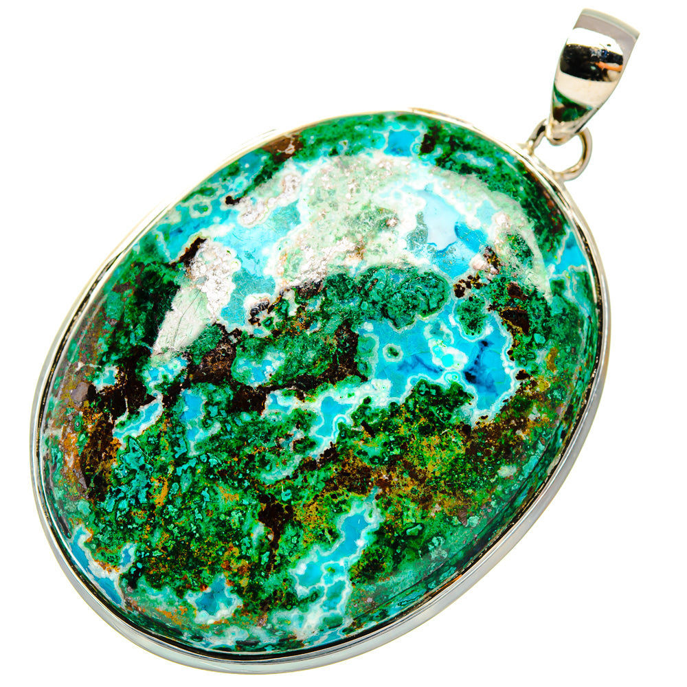 Chrysocolla In Malachite Pendants handcrafted by Ana Silver Co - PD29363 - Photo 2