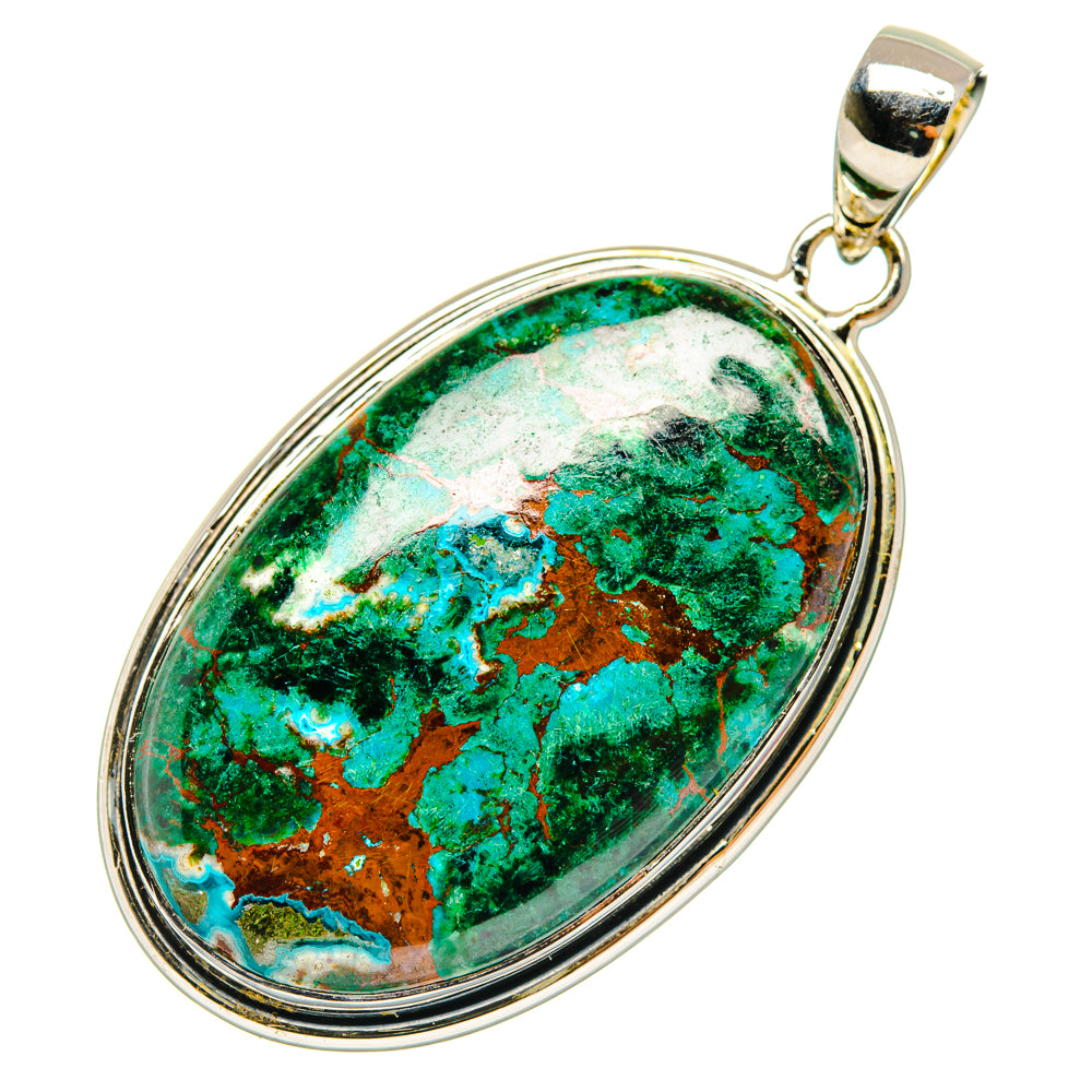 Chrysocolla In Malachite Pendants handcrafted by Ana Silver Co - PD29367 - Photo 2