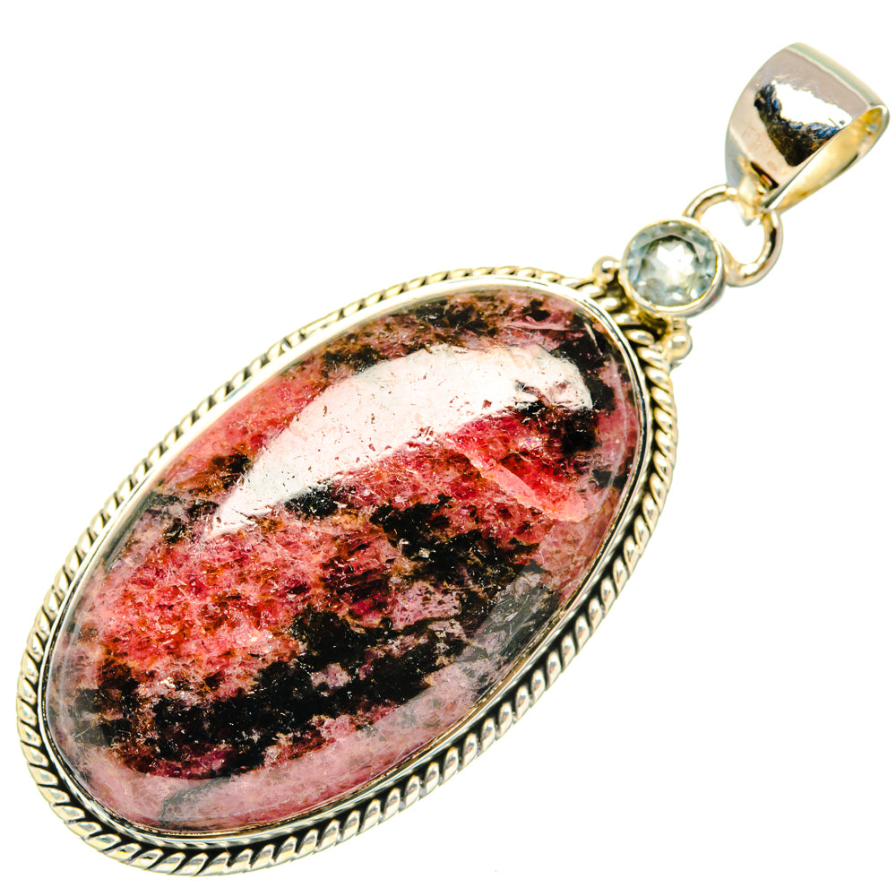 Russian Eudialyte, Blue Topaz Pendants handcrafted by Ana Silver Co - PD29516 - Photo 2