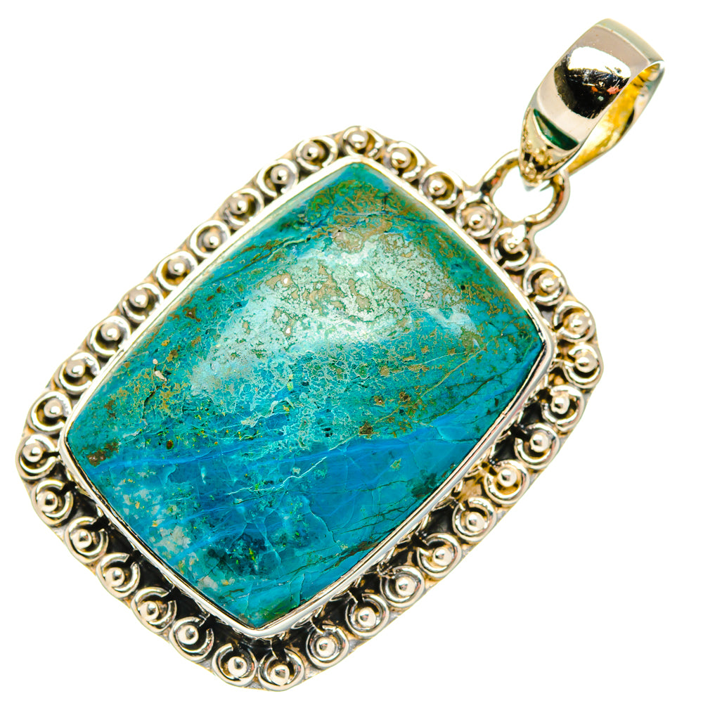 Chrysocolla Pendants handcrafted by Ana Silver Co - PD29533 - Photo 2