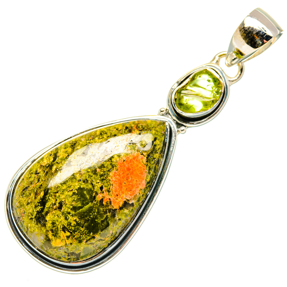 Unakite, Peridot Pendants handcrafted by Ana Silver Co - PD29534 - Photo 2