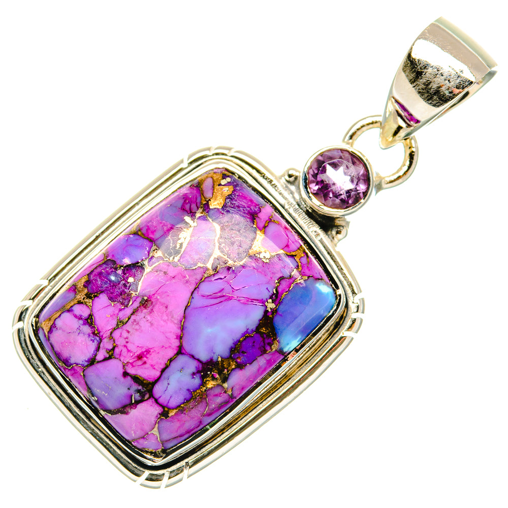 Purple Copper Composite Turquoise, Amethyst Pendants handcrafted by Ana Silver Co - PD29625 - Photo 2