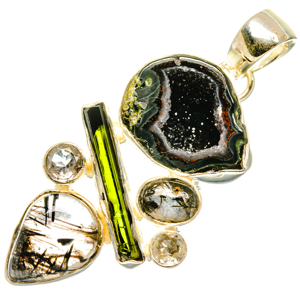 Coconut Geode Slice Pendants handcrafted by Ana Silver Co - PD29815 - Photo 2