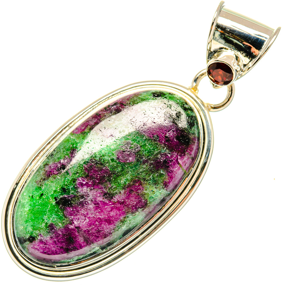 Ruby Zoisite Pendants handcrafted by Ana Silver Co - PD29821 - Photo 2
