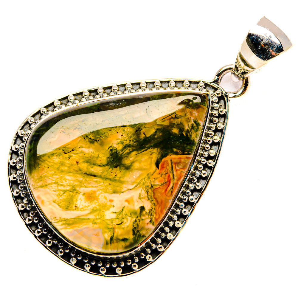 Green Moss Agate Pendants handcrafted by Ana Silver Co - PD29873 - Photo 2