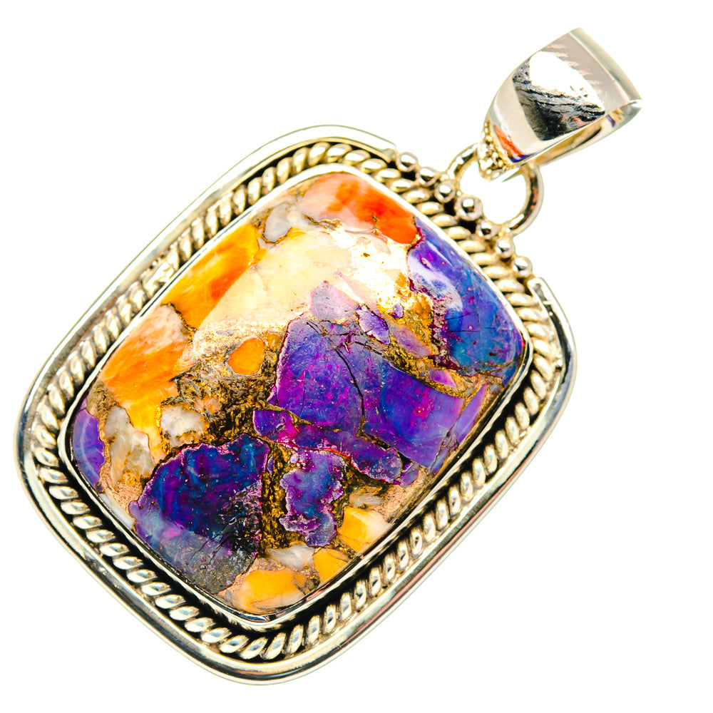 Purple Orange Copper Composite Turquoise Pendants handcrafted by Ana Silver Co - PD29968 - Photo 2