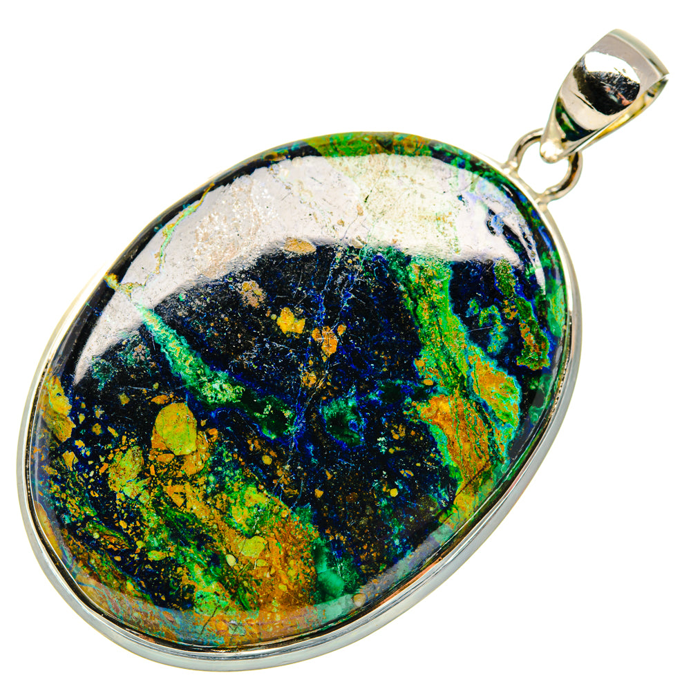 Azurite In Malachite Pendants handcrafted by Ana Silver Co - PD29969 - Photo 2