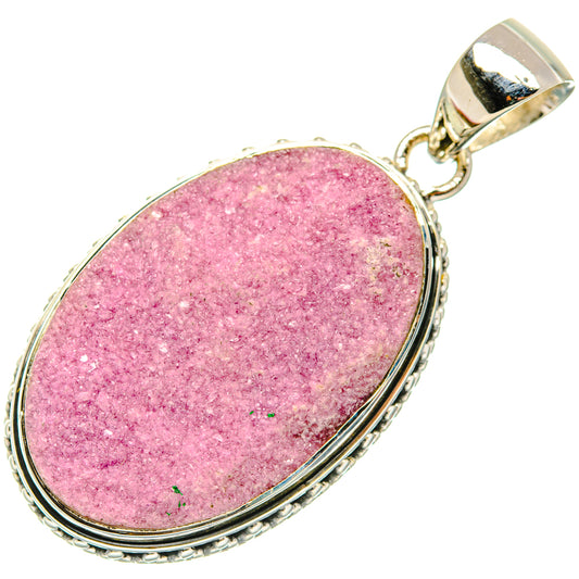 Cobalto Calcite Druzy Pendants handcrafted by Ana Silver Co - PD30006 - Photo 2