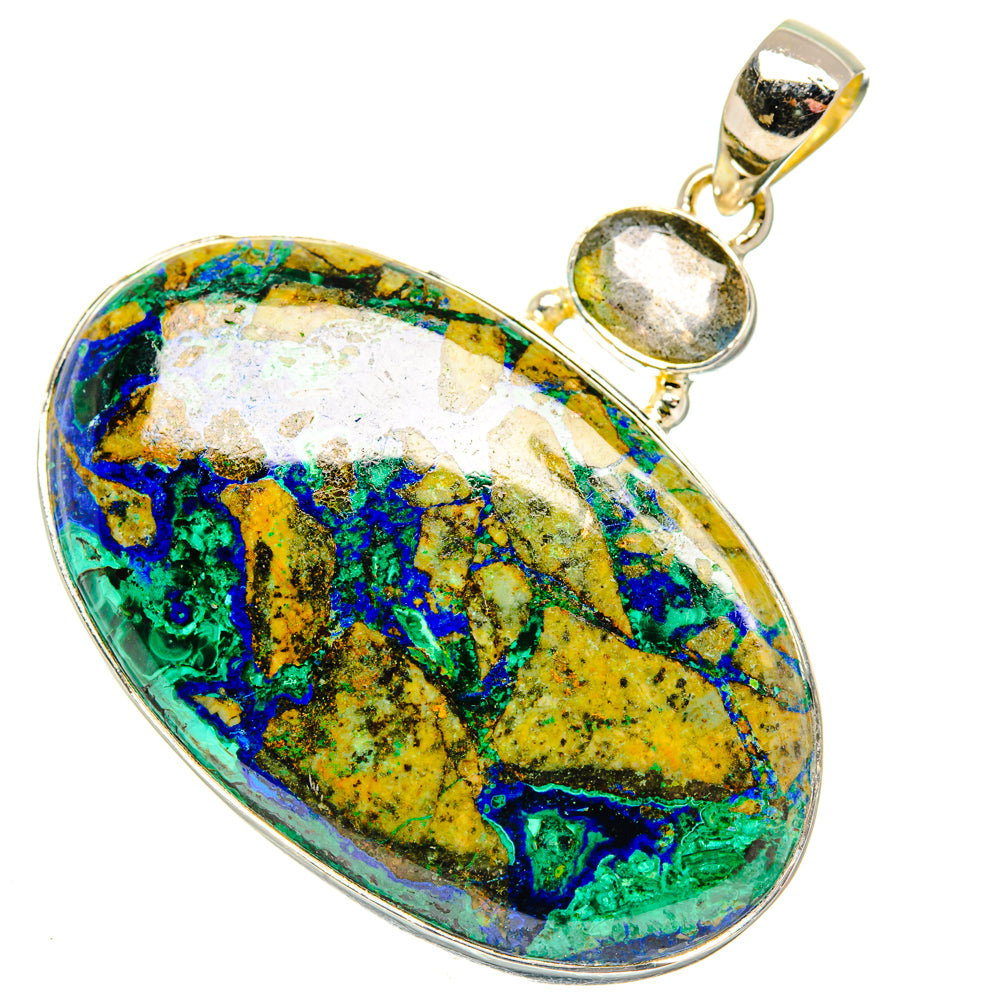 Azurite In Malachite Pendants handcrafted by Ana Silver Co - PD30091 - Photo 2