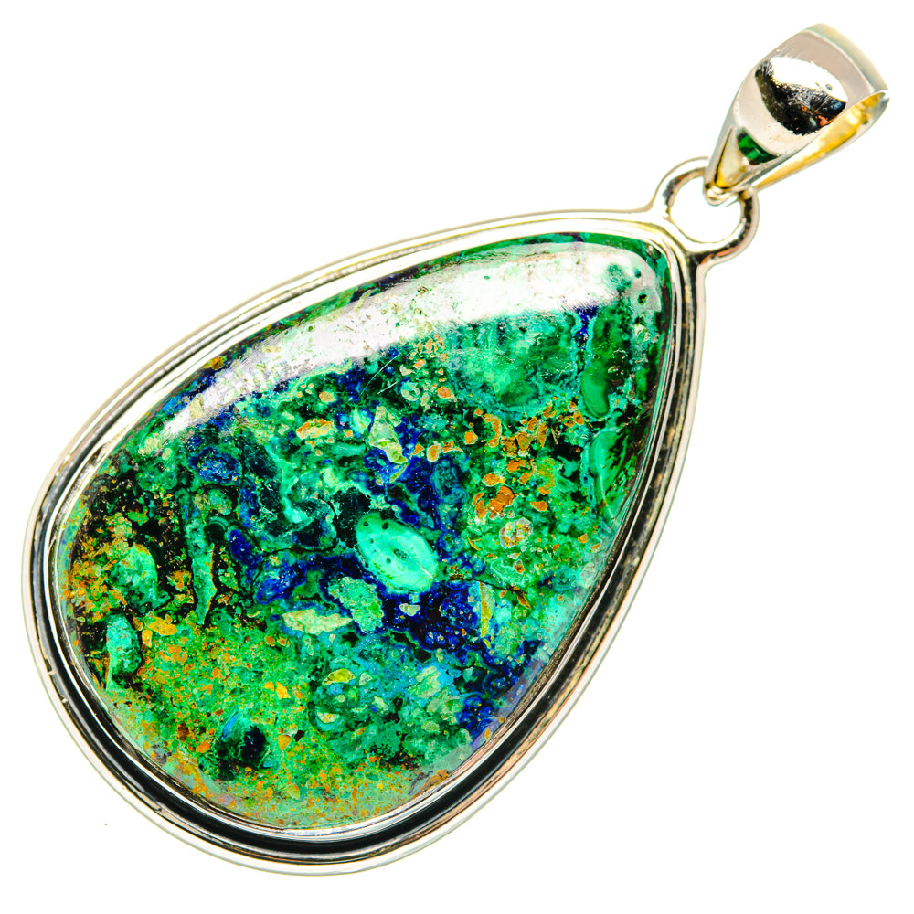 Azurite In Malachite Pendants handcrafted by Ana Silver Co - PD30124 - Photo 2