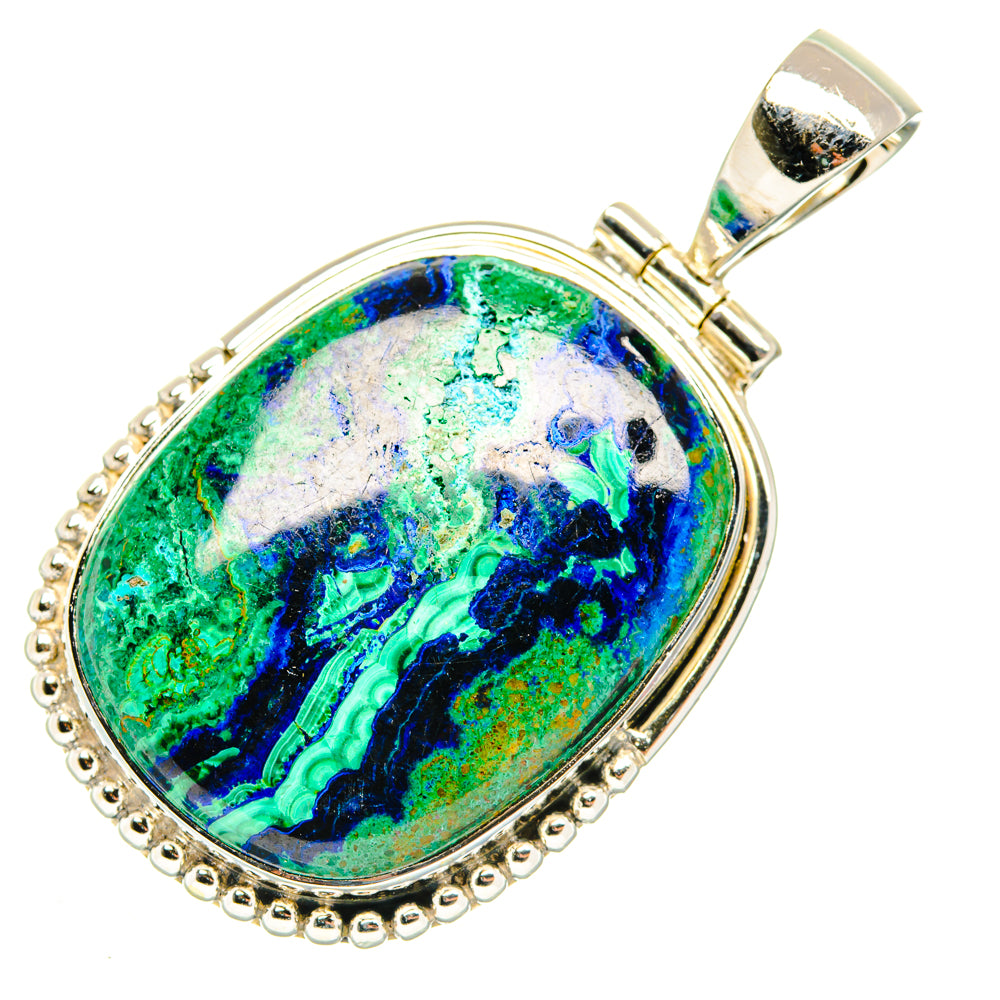 Malachite In Chrysocolla Pendants handcrafted by Ana Silver Co - PD30143 - Photo 2