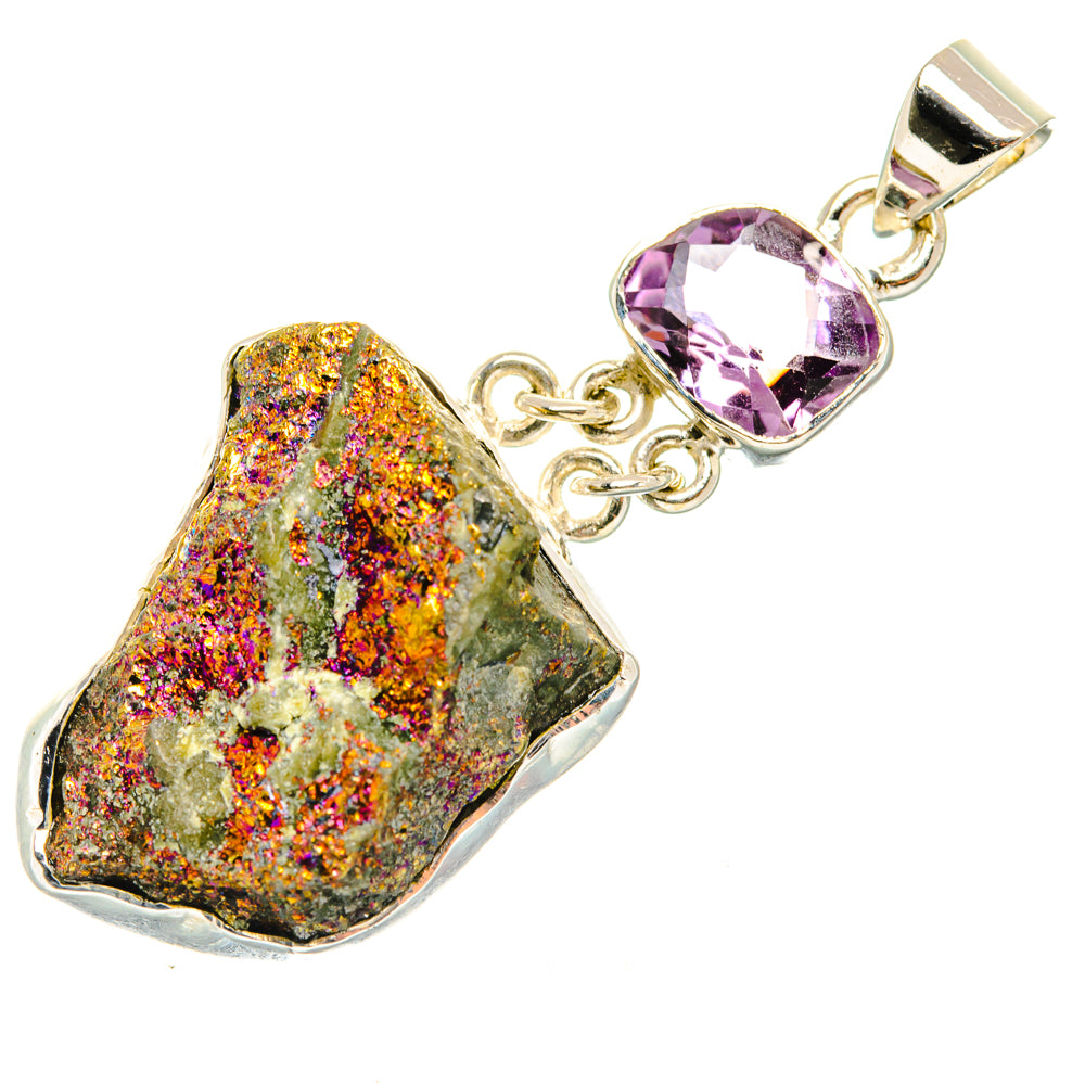 Rainbow Pyrite Druzy Pendants handcrafted by Ana Silver Co - PD30146 - Photo 2