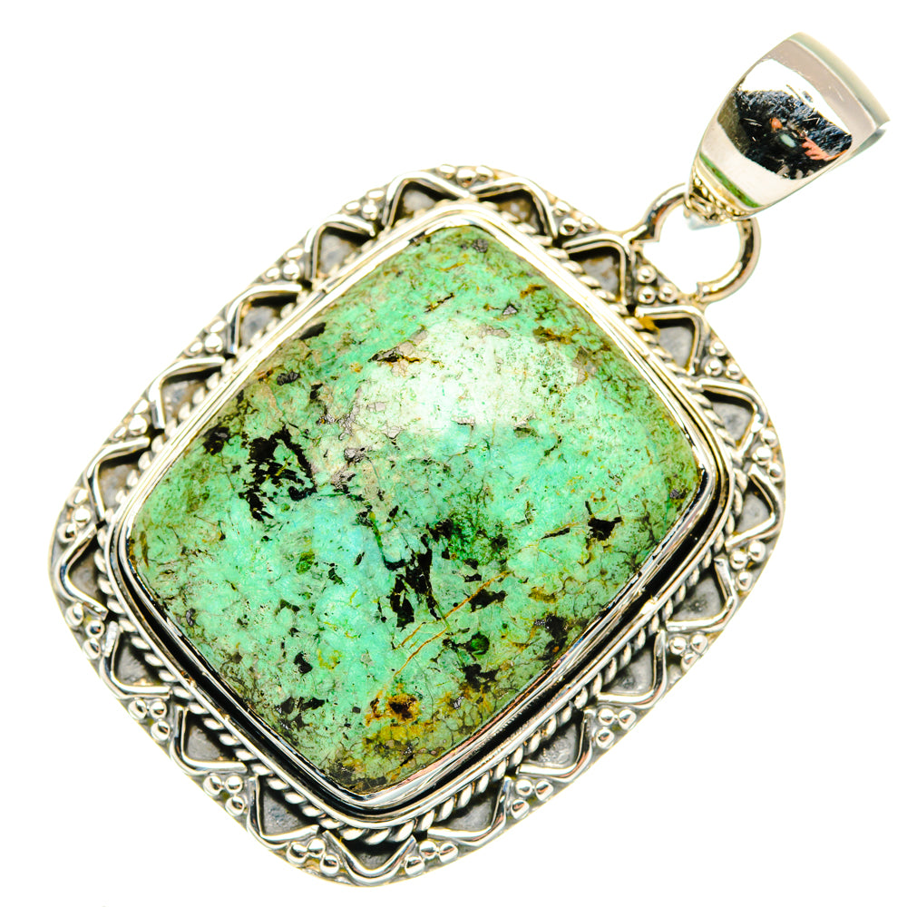 Tibetan Turquoise Pendants handcrafted by Ana Silver Co - PD30210 - Photo 2