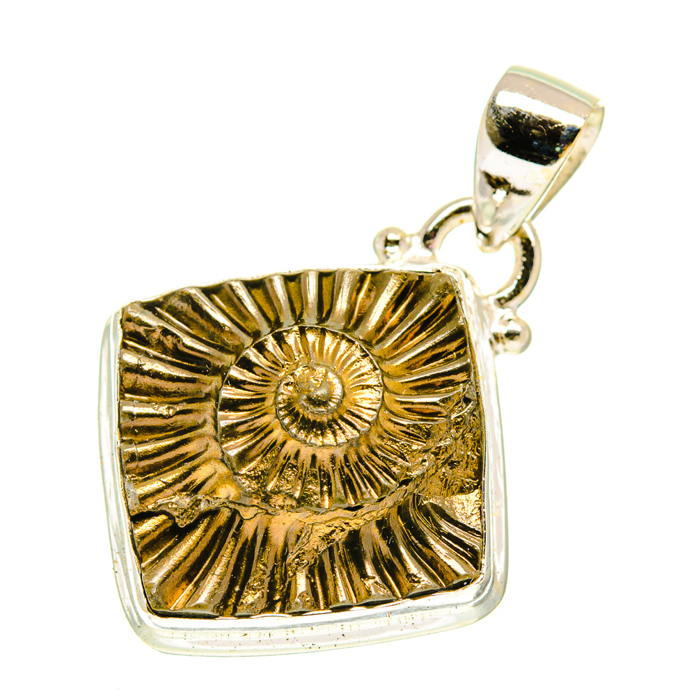 Pyrite Fossil Pendants handcrafted by Ana Silver Co - PD3026