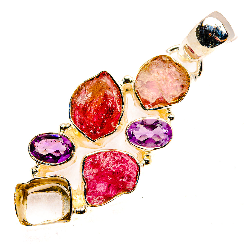 Pink Tourmaline Pendants handcrafted by Ana Silver Co - PD30359 - Photo 2