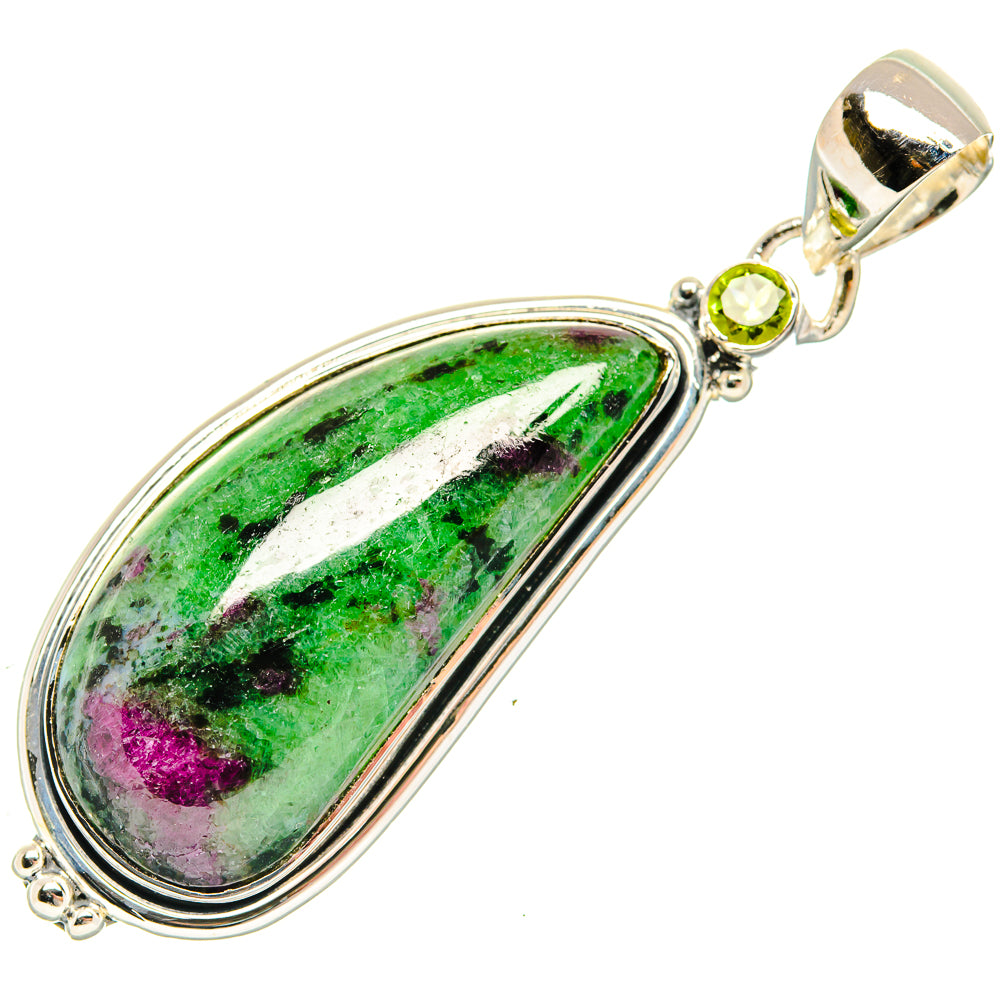 Ruby Zoisite Pendants handcrafted by Ana Silver Co - PD30532 - Photo 2