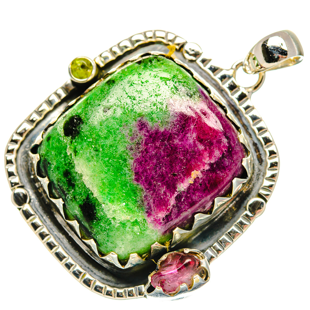 Ruby Zoisite Pendants handcrafted by Ana Silver Co - PD30614 - Photo 2