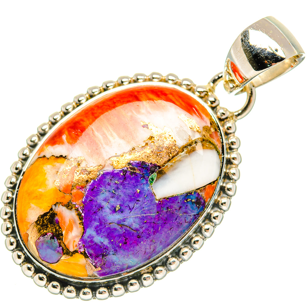 Purple Orange Copper Composite Turquoise Pendants handcrafted by Ana Silver Co - PD30621 - Photo 2