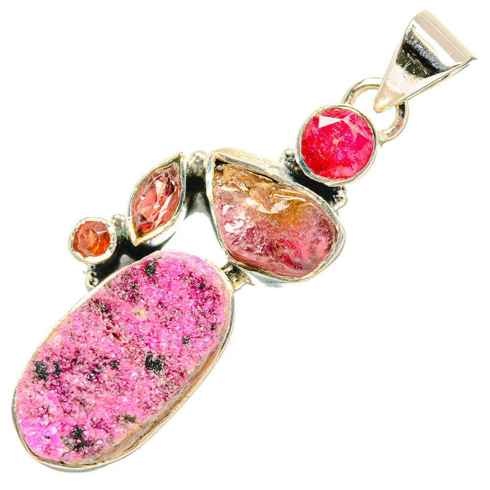 Cobalto Calcite Druzy Pendants handcrafted by Ana Silver Co - PD30645 - Photo 2