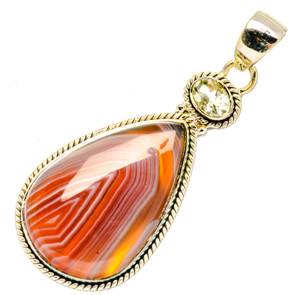 Botswana Agate Pendants handcrafted by Ana Silver Co - PD30661 - Photo 2