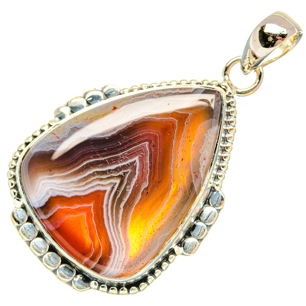 Botswana Agate Pendants handcrafted by Ana Silver Co - PD30681 - Photo 2