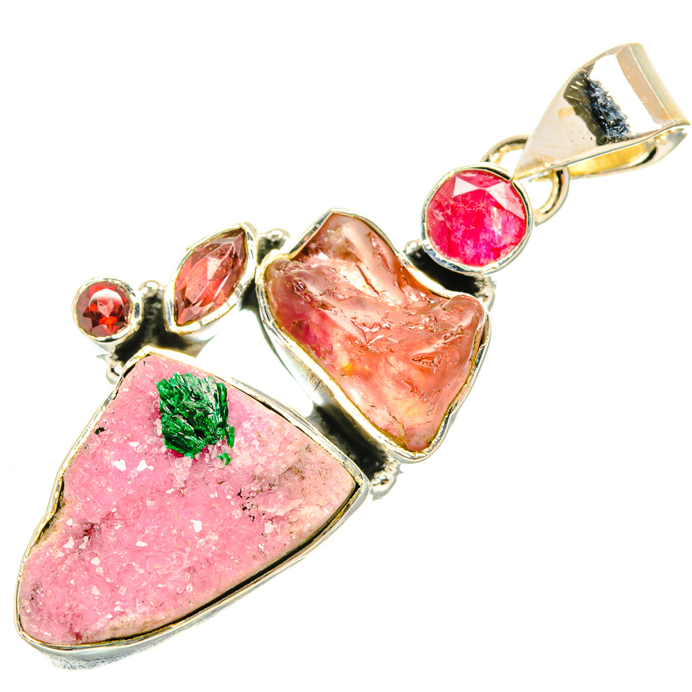 Cobalto Calcite Druzy Pendants handcrafted by Ana Silver Co - PD30866 - Photo 2
