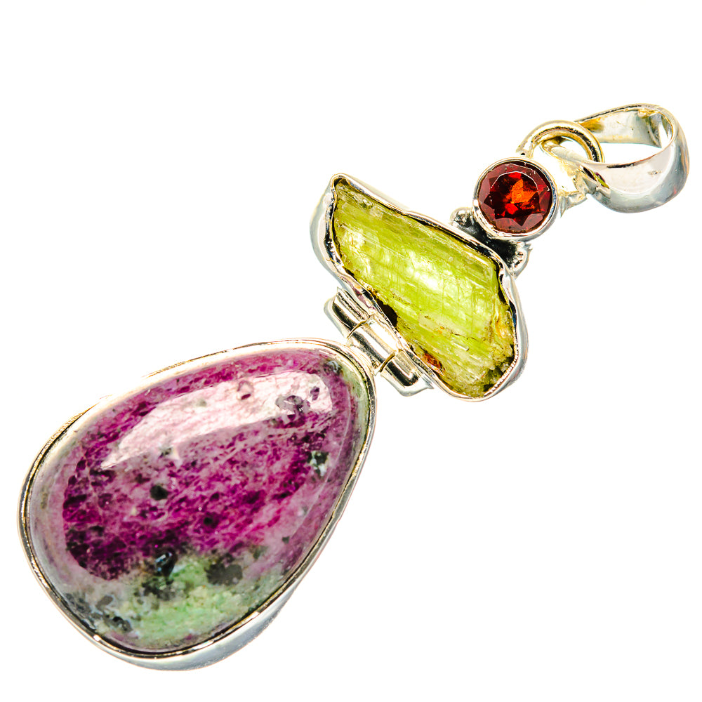 Ruby Zoisite Pendants handcrafted by Ana Silver Co - PD30996 - Photo 2