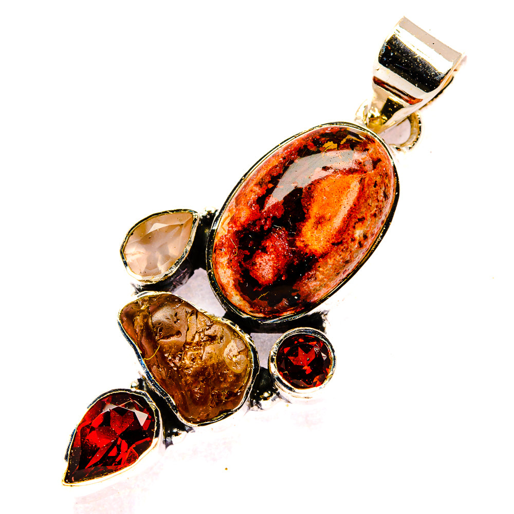 Mexican Fire Opal Pendants handcrafted by Ana Silver Co - PD31063 - Photo 2