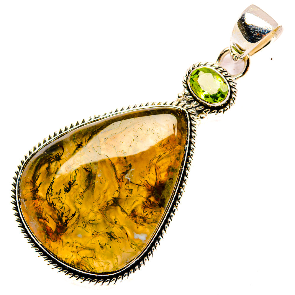 Green Moss Agate Pendants handcrafted by Ana Silver Co - PD31334 - Photo 2