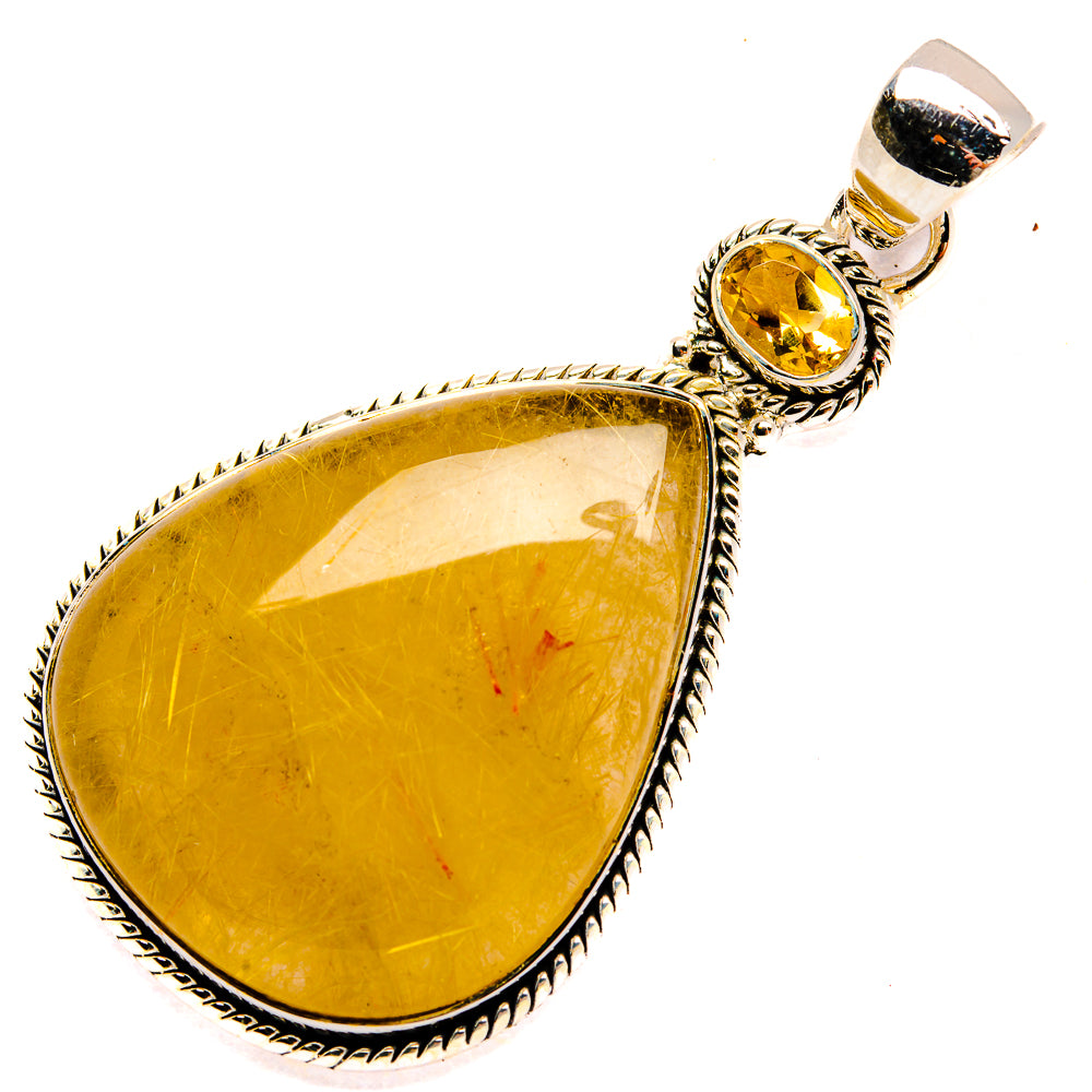 Rutilated Quartz Pendants handcrafted by Ana Silver Co - PD31335 - Photo 2