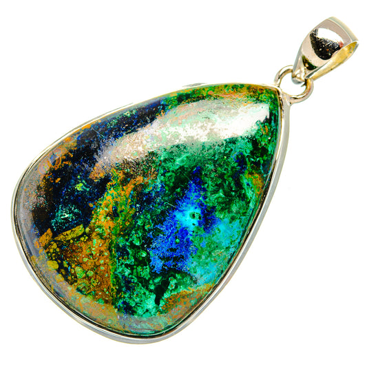 Azurite In Malachite Pendants handcrafted by Ana Silver Co - PD31480 - Photo 2