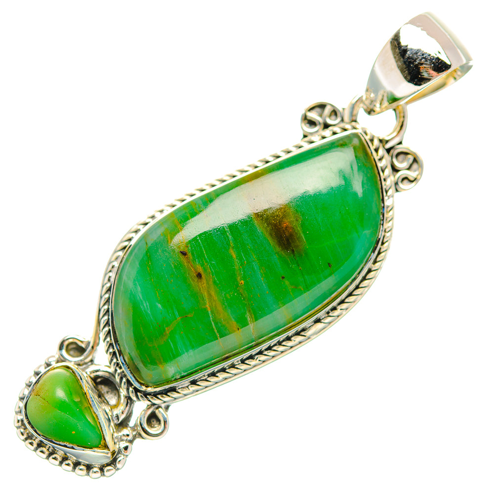 Green Moss Agate Pendants handcrafted by Ana Silver Co - PD31838 - Photo 2