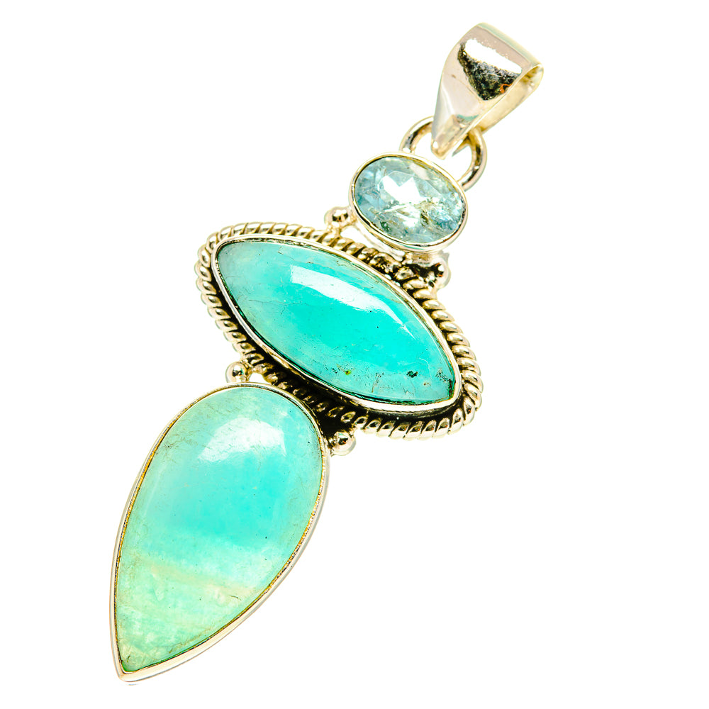 Peruvian Amazonite Pendants handcrafted by Ana Silver Co - PD3188