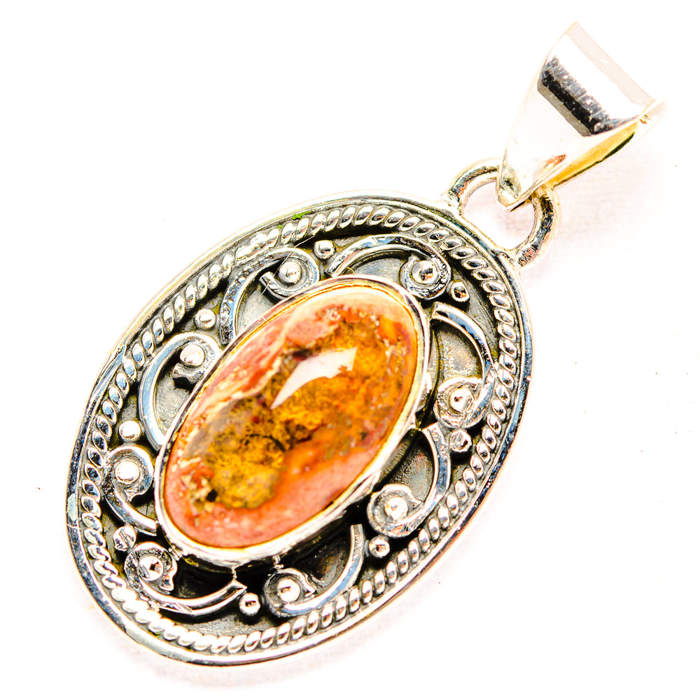 Mexican Fire Opal Pendants handcrafted by Ana Silver Co - PD31922 - Photo 2
