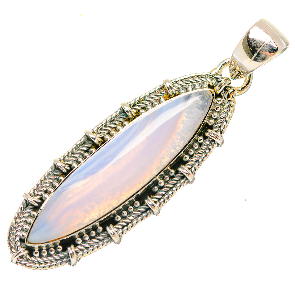 Blue Lace Agate Pendants handcrafted by Ana Silver Co - PD31976 - Photo 2