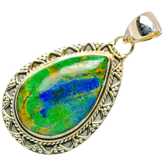 Azurite In Malachite Pendants handcrafted by Ana Silver Co - PD32089 - Photo 2